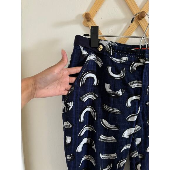 Anthropologie Pants Women's 4 Cartonnier Navy Charlie Trousers Straight Leg - Picture 3 of 9